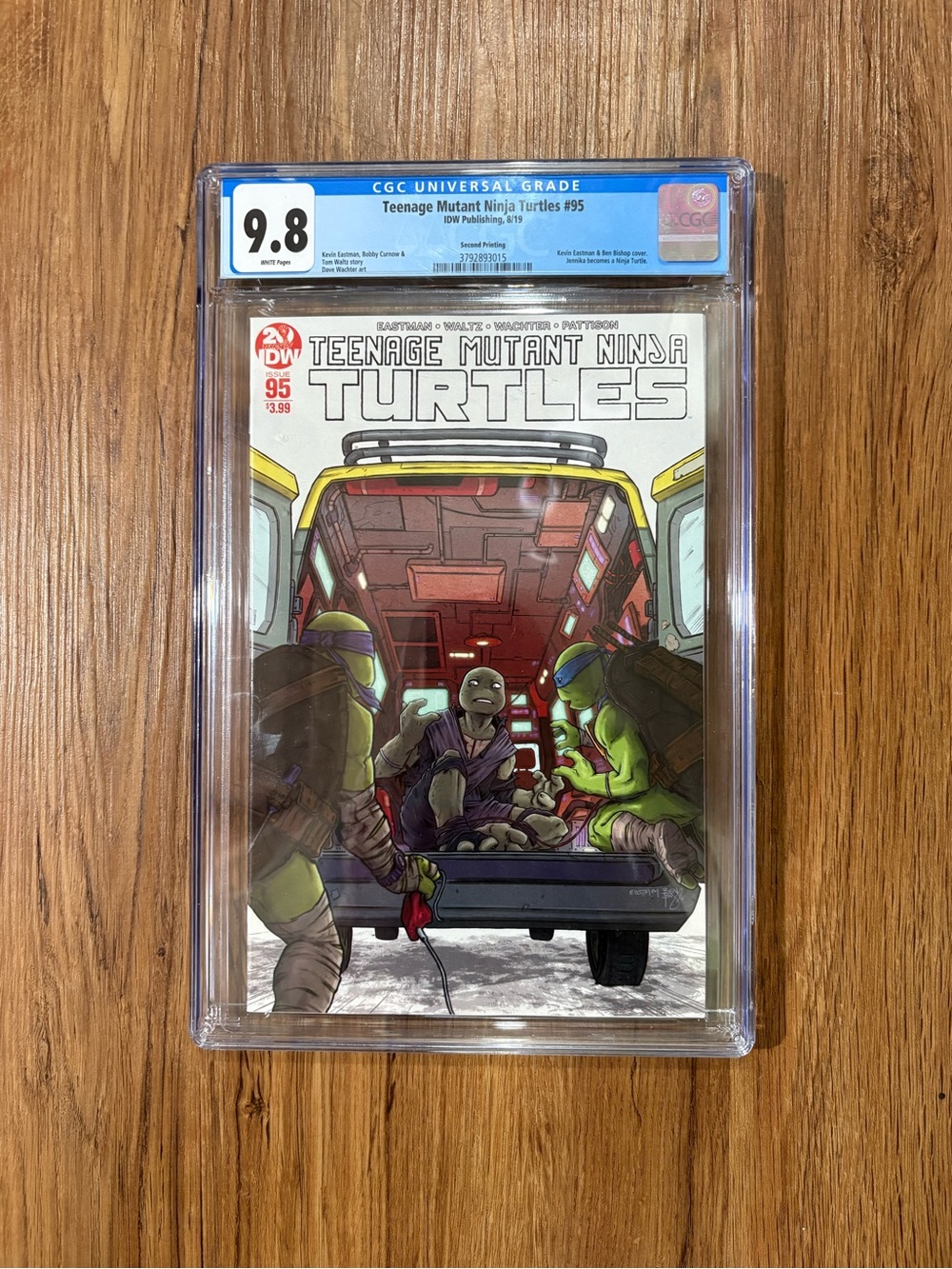TMNT #95 2nd Print CGC 9.8 White Pages 1st Jennika Ninja Turtle IDW 2019